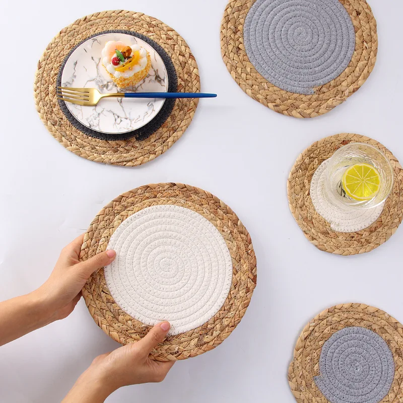Round Cotton Rope Placemats Straw Woven Dining Table Mats Heat Insulation Pad Pot Holder Cup Coasters Home Kitchen Accessories
Round Cotton Rope Placemats Straw Woven Dining Table Mats Heat Insulation Pad Pot Holder Cup Coasters Home Kitchen Accessories