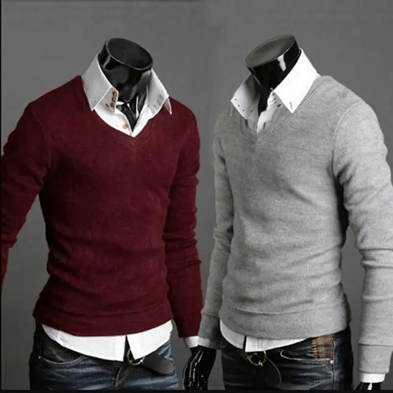 2018 V-Neck Sweaters Stylish Knitted Long Sleeve Men Sweater Male Solid Bottoming Sweaters Pullover 7 Colors
2018 V-Neck Sweaters Stylish Knitted Long Sleeve Men Sweater Male Solid Bottoming Sweaters Pullover 7 Colors