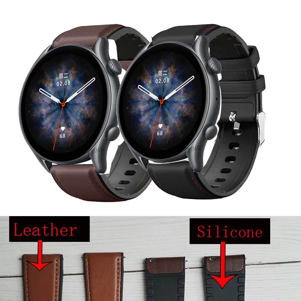 22mm Silicone Leather Watchband For Amazfit GTR 3 GTR3 Pro Quick Release Strap For Amazfit GTR 47mm 2 2E Stratos Pace Wristband
22mm Silicone Leather Watchband For Amazfit GTR 3 GTR3 Pro Quick Release Strap For Amazfit GTR 47mm 2 2E Stratos Pace Wristband