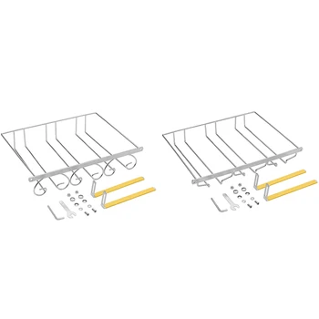 Wine Glass Rack - Storage Stemware Holder Under Cabinet 3 Rows Hanger Organizer Hanging Shelf for Bar Kitchen 
Wine Glass Rack - Storage Stemware Holder Under Cabinet 3 Rows Hanger Organizer Hanging Shelf for Bar Kitchen