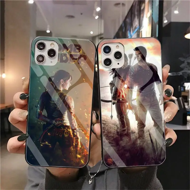 Lara Croft Tomb Raider мягкий силиконовый черный чехол для телефона закаленное стекло iPhone