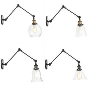 iron RH long arm glass European contemporary household contracted sitting room the bedroom stairs cafe bedside lamp 
iron RH long arm glass European contemporary household contracted sitting room the bedroom stairs cafe bedside lamp