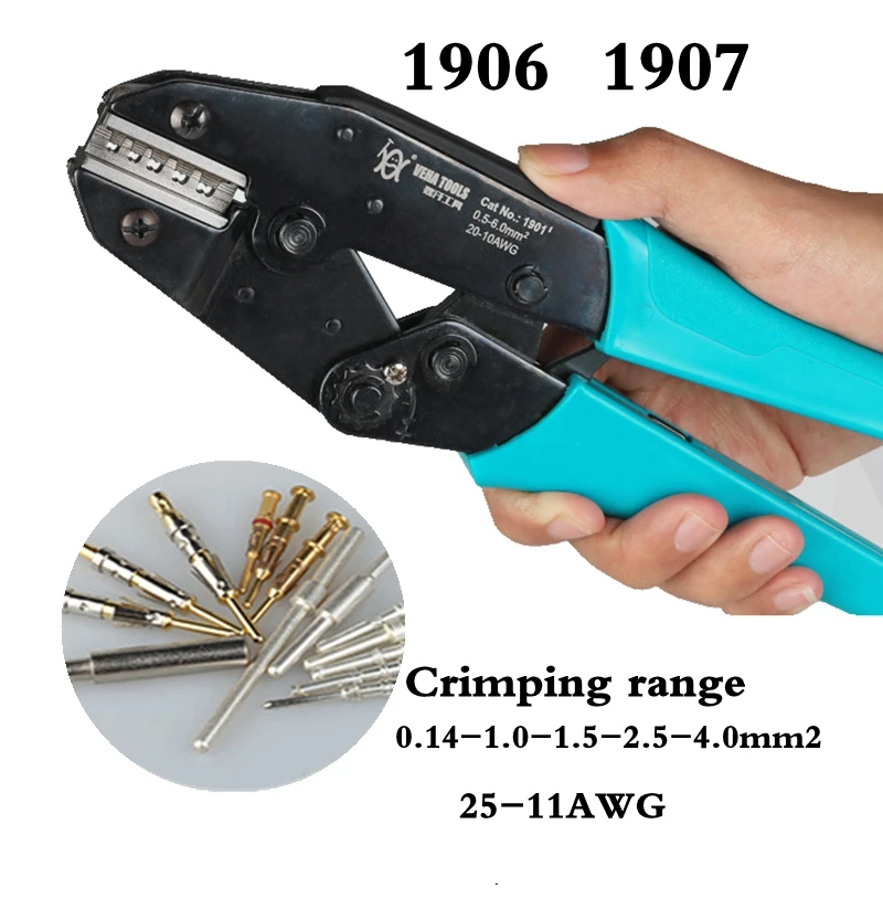 Crimping Pliers Clamp Tools Terminals crimper Kit 230mm -1906 1907- Carbon Steel Multifunctional Electrical Crimping tool
Crimping Pliers Clamp Tools Terminals crimper Kit 230mm -1906 1907- Carbon Steel Multifunctional Electrical Crimping tool