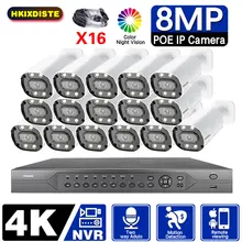 HD 4K 16CH POE NVR Kit Outdoor 8CH 4K CCTV Security Camera System 8MP Two Way Audio POE IP Bullet Camera Video Surveillance Set 
HD 4K 16CH POE NVR Kit Outdoor 8CH 4K CCTV Security Camera System 8MP Two Way Audio POE IP Bullet Camera Video Surveillance Set