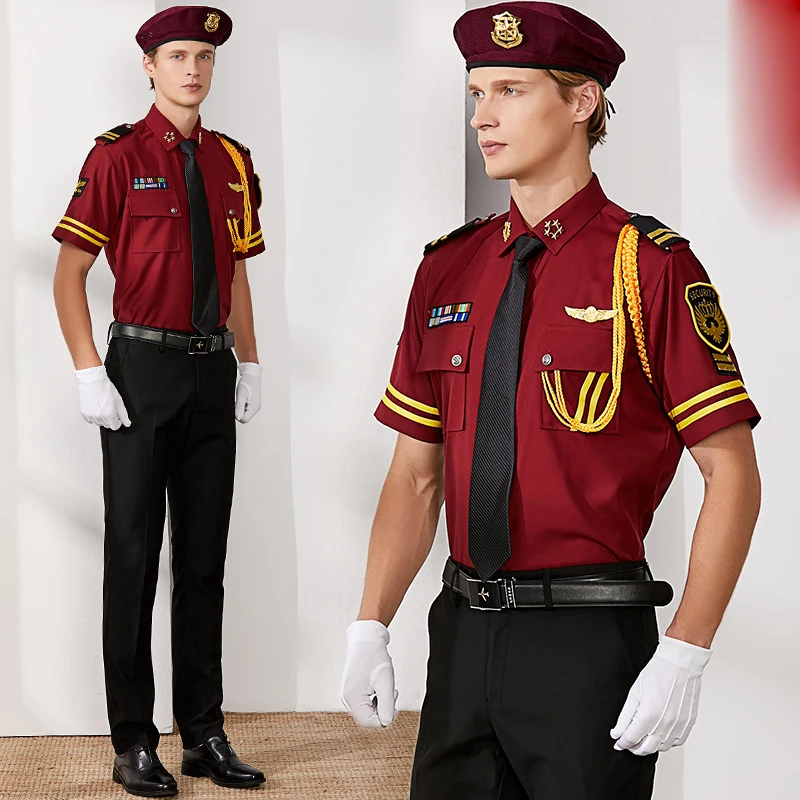 2020 Europe Bank Hotel Property Protocol Clothing Security uniform Spring Summer suits Square collar Shirt + Pants + accessories
2020 Europe Bank Hotel Property Protocol Clothing Security uniform Spring Summer suits Square collar Shirt + Pants + accessories
