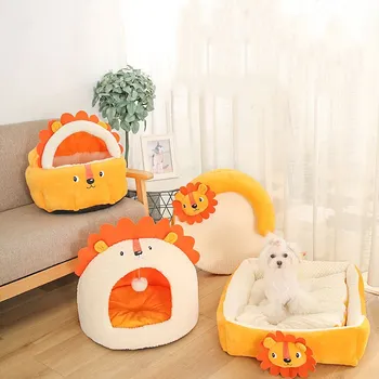 Pet Daily Necessities Lion-shaped Soft Cat Kennel Closed Cat House Warm with Roof Hut Small Dog House Pet Kennel Mat
Pet Daily Necessities Lion-shaped Soft Cat Kennel Closed Cat House Warm with Roof Hut Small Dog House Pet Kennel Mat