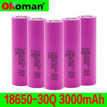 2020 100% Original 18650 Battery 3.7V 3000mAh rechargeable Li-ion battery 30Q for ICR18650-30Q Electronic toys tools flashligh
2020 100% Original 18650 Battery 3.7V 3000mAh rechargeable Li-ion battery 30Q for ICR18650-30Q Electronic toys tools flashligh
