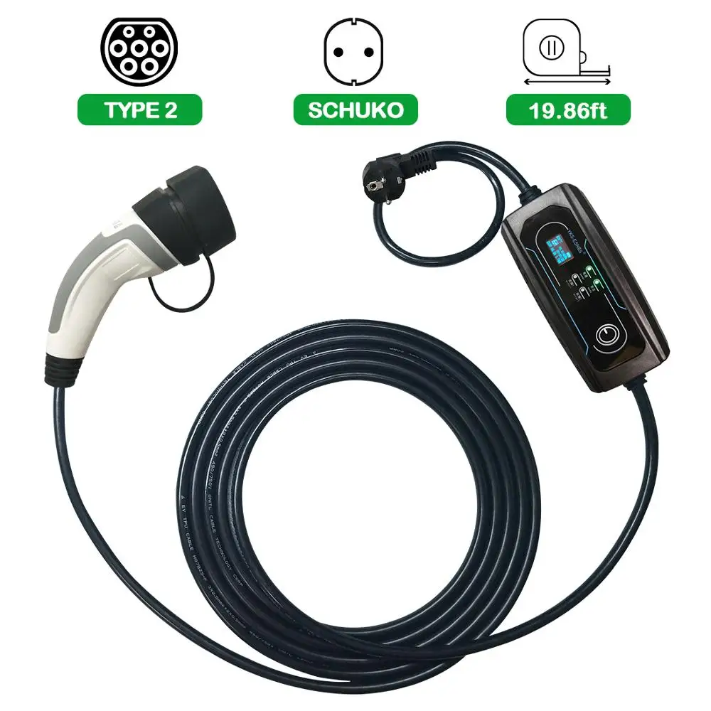 YKS-ESNES Type 2 Portable EV Charging Cable Switchable 8A/10A/13A/16A Schuko Plug Electric Vehicle Car Charger EVSE 2.2/3.6KW
YKS-ESNES Type 2 Portable EV Charging Cable Switchable 8A/10A/13A/16A Schuko Plug Electric Vehicle Car Charger EVSE 2.2/3.6KW