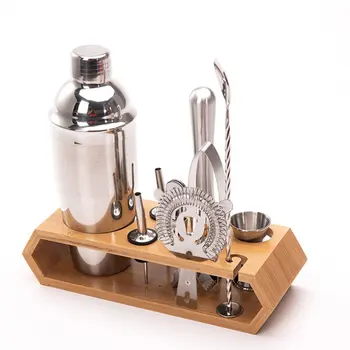 10-Piece Cocktail Shaker Stainless Steel Bamboo Stand Shaker Set Bartending Tools Wine Glass Cocktail Mixer 
10-Piece Cocktail Shaker Stainless Steel Bamboo Stand Shaker Set Bartending Tools Wine Glass Cocktail Mixer