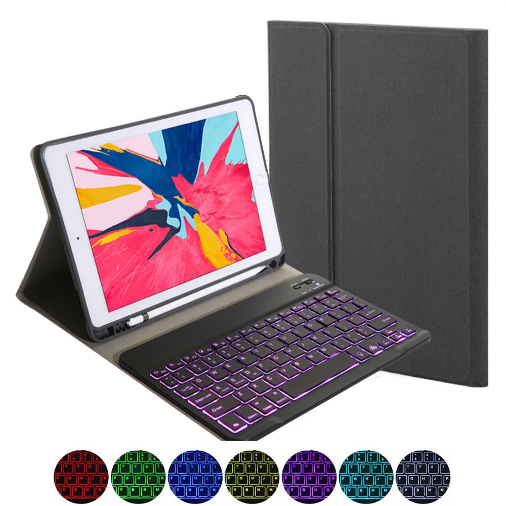 For ipad 7 10.2inch 7 Colors Backlit Tablet Bluetooth Keyboard with Cloth Marks Tablet Leather Protective Case with Pen Holder
For ipad 7 10.2inch 7 Colors Backlit Tablet Bluetooth Keyboard with Cloth Marks Tablet Leather Protective Case with Pen Holder