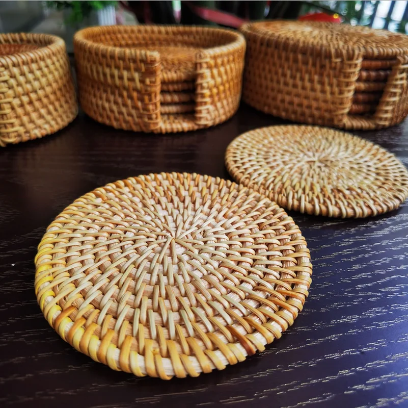 1pc Round Natural Rattan Coaster Bowl Pad Handmade Insulation Placemats Table Padding Cup Mat Kitchen Decoration Tea Accessories
1pc Round Natural Rattan Coaster Bowl Pad Handmade Insulation Placemats Table Padding Cup Mat Kitchen Decoration Tea Accessories