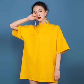 Chinese-Style Retro Literary Girl's Young New Cheongsam Summer New Women's Loose and Plus-sized Short Dress 
Chinese-Style Retro Literary Girl's Young New Cheongsam Summer New Women's Loose and Plus-sized Short Dress
