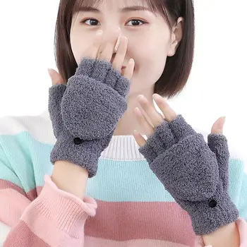 Womens Winter Warm Coral Fleece Fingerless Flip Cap Gloves Half Mittens Button
Womens Winter Warm Coral Fleece Fingerless Flip Cap Gloves Half Mittens Button