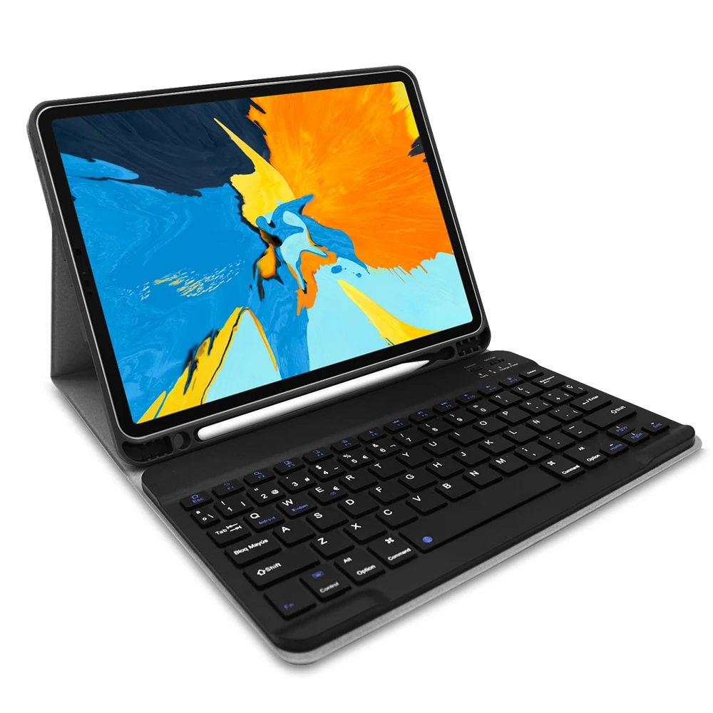 For iPad Pro 11 inch Spanish Russian Bluetooth Keyboard with Cloth Grain PU Leather Case Tablet Protective Cover with Pen Slot
For iPad Pro 11 inch Spanish Russian Bluetooth Keyboard with Cloth Grain PU Leather Case Tablet Protective Cover with Pen Slot