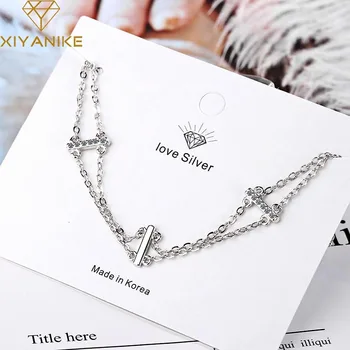 XIYANIKE 925 Sterling Hot Korean Style Simple Double Layer Bracelet For Women Wedding Couple Trendy Elegant Crystal Jewelry
XIYANIKE 925 Sterling Hot Korean Style Simple Double Layer Bracelet For Women Wedding Couple Trendy Elegant Crystal Jewelry
