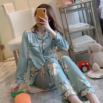 Flower Printed Pajamas For Women 2 Pcs Long Sleeve And Trousers Loose Comfort Pyjamas Spring Autumn Casual Pijama Sleepwear
Flower Printed Pajamas For Women 2 Pcs Long Sleeve And Trousers Loose Comfort Pyjamas Spring Autumn Casual Pijama Sleepwear