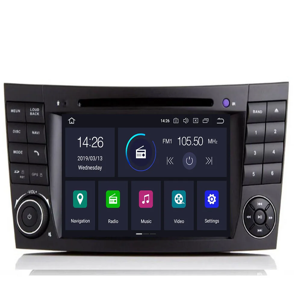 2 DIN 7 дюймов Android 10 автомобильный dvd-плеер для Mercedes Benz W211 CLK W209 CLS W219 octa ядер 4 ГБ RAM