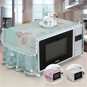 

Anti-oil Plaid Dustproof Oven Covers Microwave cover with storage bag Pastoral Cotton Cloth Decal For Kitchen Home Decor