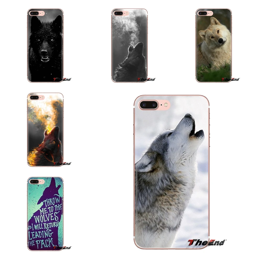TPU Cases Cover For Huawei G7 G8 P7 P8 P9 Lite Honor 4C 5X 5C 6X Mate 7 8 9 Y3 Y5 Y6 II 2 Pro 2017 Howl of A Wolf Under The Moon |