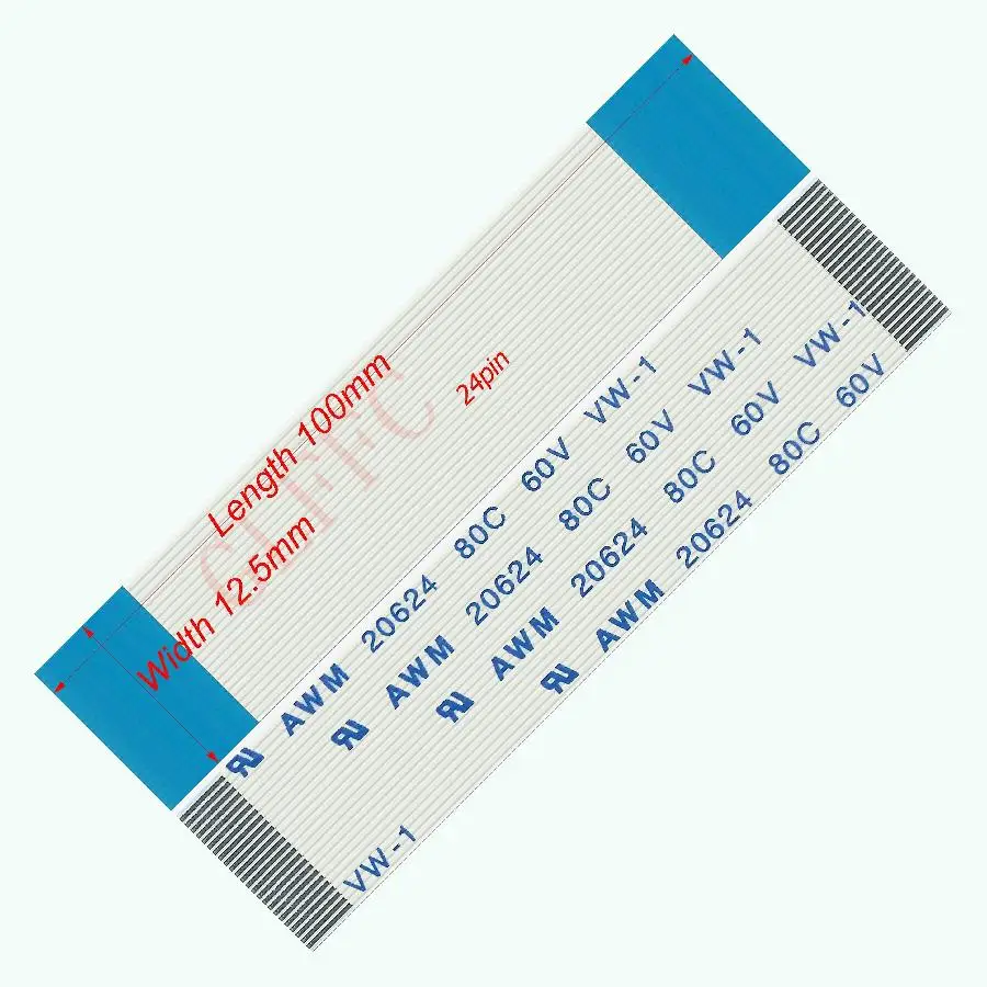 24pin 0.5pitch 100mm-142mm A-type Flexible Flat Cable FFC awm 20624 ROHS for TTL LCD DVD Computer 
24pin 0.5pitch 100mm-142mm A-type Flexible Flat Cable FFC awm 20624 ROHS for TTL LCD DVD Computer