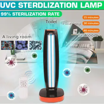 

38W 110V/220V Wireless RC UV Germicidal Light Ultraviolet Lamp UVC Sterilizer Kill Mite Disinfection Lamp Removal Rate 99.99%