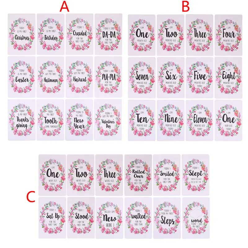 New Baby Milestone Photo Cards Age Markers & Unique Firsts Baby Shower Gift Set
New Baby Milestone Photo Cards Age Markers & Unique Firsts Baby Shower Gift Set