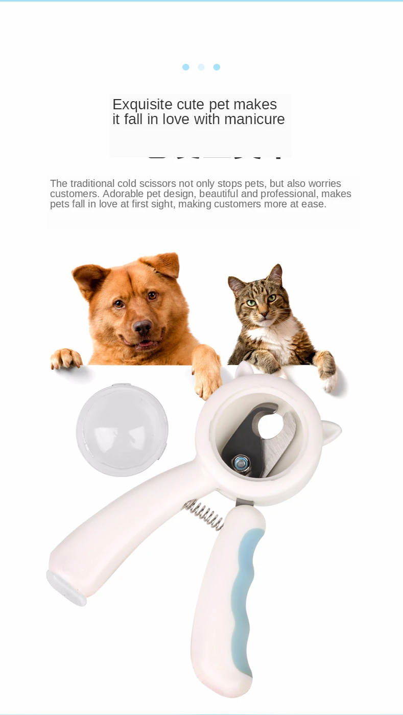 Splash-Proof Pet Nail Clipper with Built-in File for Cats & Dogs