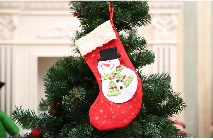 snowman snowflake christmas stocking socks christmas candy gift