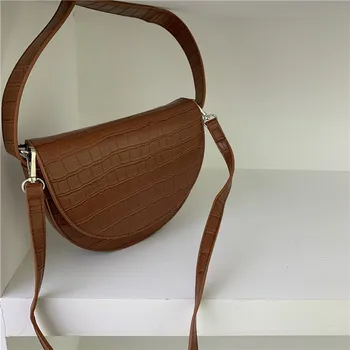 Women Crossbody Bag Fashion Crocodile Semicircle Saddle Bags PU Leather Shoulder Bags for Female Handbags
Women Crossbody Bag Fashion Crocodile Semicircle Saddle Bags PU Leather Shoulder Bags for Female Handbags