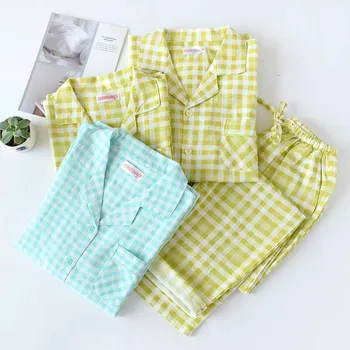 Lovers Sleepwear Fall And Winter New Sweet Pajamas Set Plaid Men And Women Cotton Homewear Couple Casual Wear For Men And Femme
Lovers Sleepwear Fall And Winter New Sweet Pajamas Set Plaid Men And Women Cotton Homewear Couple Casual Wear For Men And Femme