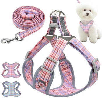 Reflective Dog Harness Leash Set Cute Pet Puppy Chihuahua Harness Soft Vest Harnesses For Small Medium Dogs Cats French Bulldog
Reflective Dog Harness Leash Set Cute Pet Puppy Chihuahua Harness Soft Vest Harnesses For Small Medium Dogs Cats French Bulldog