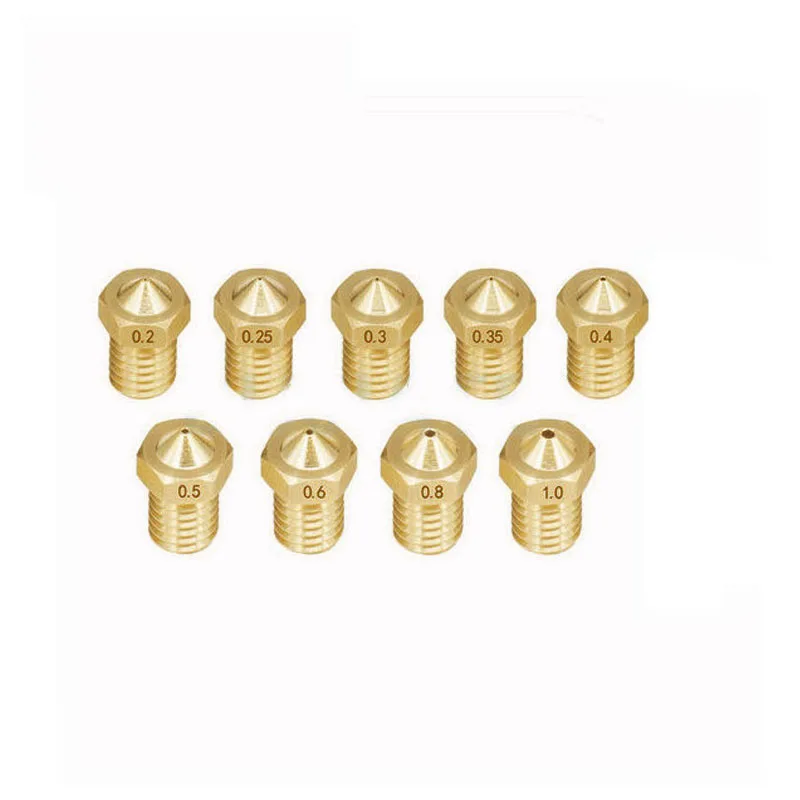 MK8 V5/V6 Nozzle Tool High Accuracy For 0.1/0.2/0.3/0.4/0.5/ 0.6/0.8/1 mm 3d Printer Nozzle Set for 1.75mm/3mm Hole Extruder