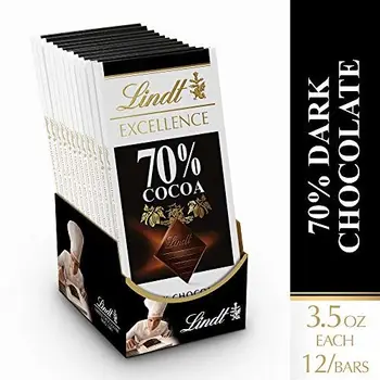 Lindt Excellence Dark Chocolate 70% Cocoa, 3.5-Ounce Packages (Pack of 12) by Lindt
Lindt Excellence Dark Chocolate 70% Cocoa, 3.5-Ounce Packages (Pack of 12) by Lindt