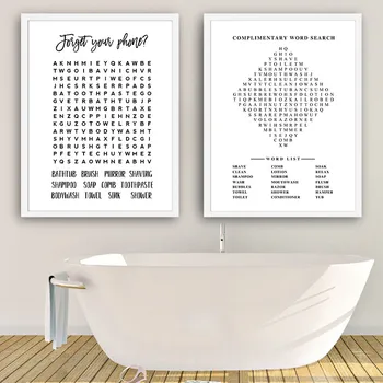 Black White Minimalist Bathroom Wall Art Canvas Painting Poster Sign Bathroom Word Search Wall Print Picture for Washroom CH106 
Black White Minimalist Bathroom Wall Art Canvas Painting Poster Sign Bathroom Word Search Wall Print Picture for Washroom CH106