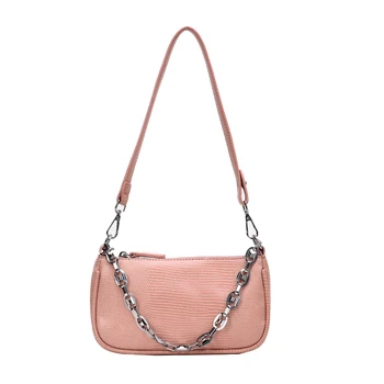 Fashion Lady Shoulder Bag Small Simple Female Handbag Chains High Quality Artificial Leather Bag Crocodile Pattern White 
Fashion Lady Shoulder Bag Small Simple Female Handbag Chains High Quality Artificial Leather Bag Crocodile Pattern White