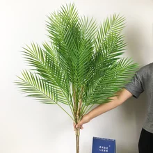 

NEW TY 96cm 13 Heads Tropical Artificial Palm Tree Large Plants Leaves Fake Palm Leafs Plastic Monstera Foliage for Office