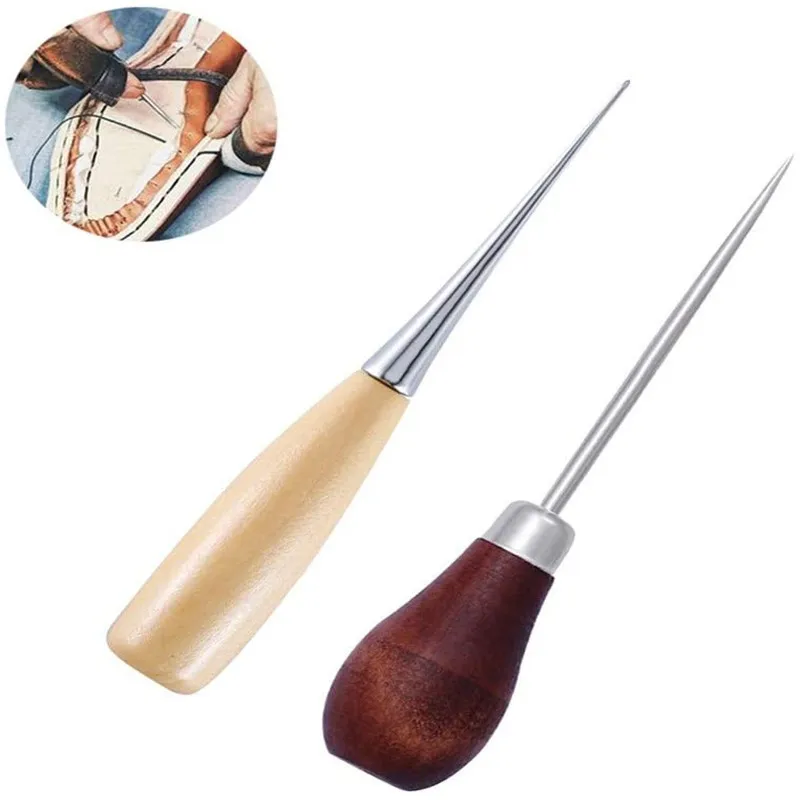 Jiwuo Wooden Handle Stitching Taper Awl Manual Knitting Tool Straight Cone Curved Cone Needle Drillable Awl for Leather Craft
Jiwuo Wooden Handle Stitching Taper Awl Manual Knitting Tool Straight Cone Curved Cone Needle Drillable Awl for Leather Craft