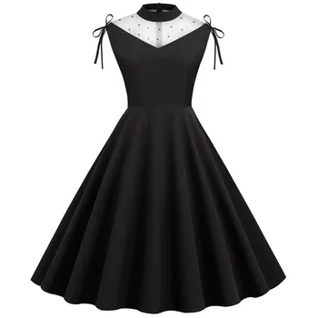 Black Lace Elegant Party Dress Women Summer Sleeveless Bow Beading Solid Vintage Dresses Robe Femme Casual Office A Line Vestido
Black Lace Elegant Party Dress Women Summer Sleeveless Bow Beading Solid Vintage Dresses Robe Femme Casual Office A Line Vestido