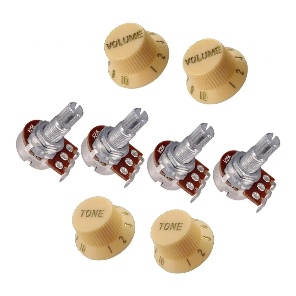 Bass Guitar Potentiometer 25K 18mm Volume Tone Control Knob Accessories Set Bass Guitar Potentiometer 25K 18mm Volume Tone Control Knob Accessories Set