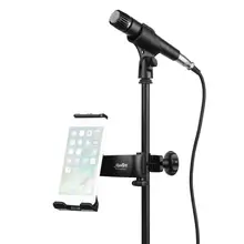 Moukey mic suporte tablet titular encosto de cabeça berço suporte de montagem do carro para microfone música suporte para o telefone 4 universal '-11 tablet tablet universal(China)