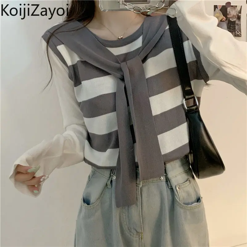 Koijizayoi Casual Loose Women Striped Cardigan Long Sleeves Patchwork O Neck Shawl Pullovers Spring Autumn Outwear Tops Jumpers
Koijizayoi Casual Loose Women Striped Cardigan Long Sleeves Patchwork O Neck Shawl Pullovers Spring Autumn Outwear Tops Jumpers