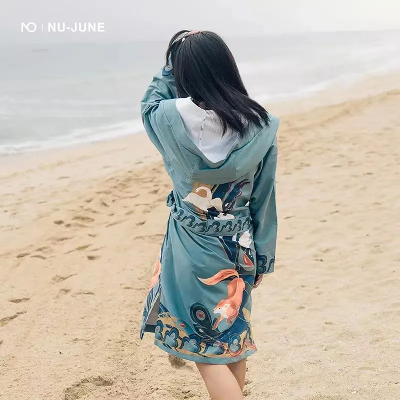 Nu-June Microfiber Women Man Swimming Diving Bathrobe Cloak Printing Changing Robe Bath Towel Outdoor Hooded Beach Towel Poncho 
Nu-June Microfiber Women Man Swimming Diving Bathrobe Cloak Printing Changing Robe Bath Towel Outdoor Hooded Beach Towel Poncho