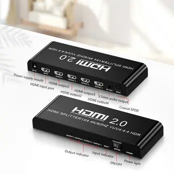 1 In 4 Out with AC Adapter 1x4 4K 60Hz HDMI 2.0 Splitter for PS4 HDTV DVD H-D Connector Extension Adapter
1 In 4 Out with AC Adapter 1x4 4K 60Hz HDMI 2.0 Splitter for PS4 HDTV DVD H-D Connector Extension Adapter