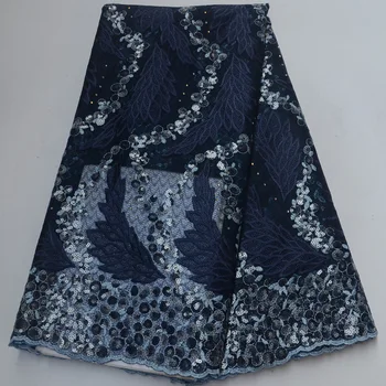 8 colors high quality African French net lace navy blue tulle lace fabric with shining sequins embroidery for party dress FLP177
8 colors high quality African French net lace navy blue tulle lace fabric with shining sequins embroidery for party dress FLP177