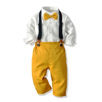 Top and Top Fashion Infant Baby Boy Gentleman Clothes Cotton Long Sleeve Bowtie Shirt+Overalls Outfits Toddler Boy Set Bebes 
Top and Top Fashion Infant Baby Boy Gentleman Clothes Cotton Long Sleeve Bowtie Shirt+Overalls Outfits Toddler Boy Set Bebes