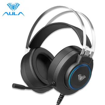 AULA S601 Wired Gaming Headset Bass Stereo Earphones RGB Light Game Headphones Noise Cancelling with Mic for Desktop Computer PC 
AULA S601 Wired Gaming Headset Bass Stereo Earphones RGB Light Game Headphones Noise Cancelling with Mic for Desktop Computer PC