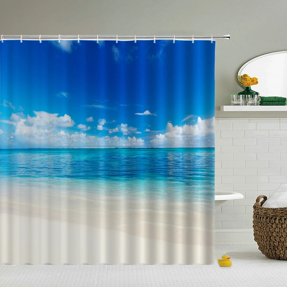 Waterproof Shower Curtains Beach Ocean Tropical landscape 3d Bathroom Curtains With Hooks Printing Decor Washable Bath Screen
Waterproof Shower Curtains Beach Ocean Tropical landscape 3d Bathroom Curtains With Hooks Printing Decor Washable Bath Screen
