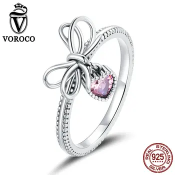 VOROCO 925 Sterling Silver Gift with Bow Finger Rings for Women Vintage Retro Stackable Rings Band Silver Fine Jewelry BKR682
VOROCO 925 Sterling Silver Gift with Bow Finger Rings for Women Vintage Retro Stackable Rings Band Silver Fine Jewelry BKR682