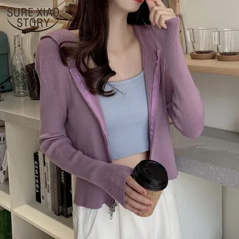 Chic Sweatershirt Hooded Women Cardigan Sweater Fashion Zipper Long Sleeve Cardigans Spring Autumn Knit Outwear Coat Thin 11802
Chic Sweatershirt Hooded Women Cardigan Sweater Fashion Zipper Long Sleeve Cardigans Spring Autumn Knit Outwear Coat Thin 11802