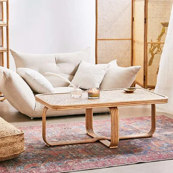 Nordic rattan coffee table for living room rectangular rattan woven coffee table furniture 
Nordic rattan coffee table for living room rectangular rattan woven coffee table furniture